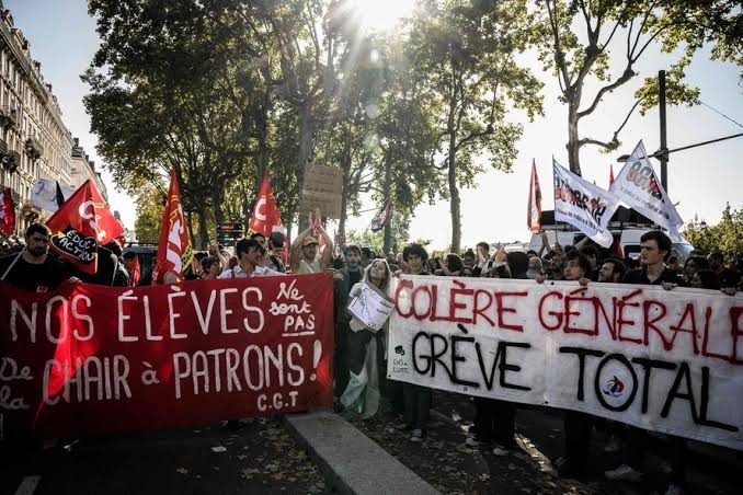 Mobilização sindical na França