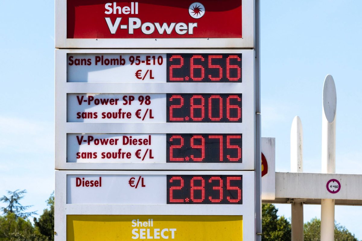 Painel de preços de combustível na França (contexto de custo de vida)