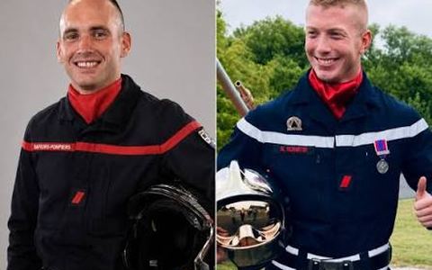 Homenagem aos três bombeiros mortos em França